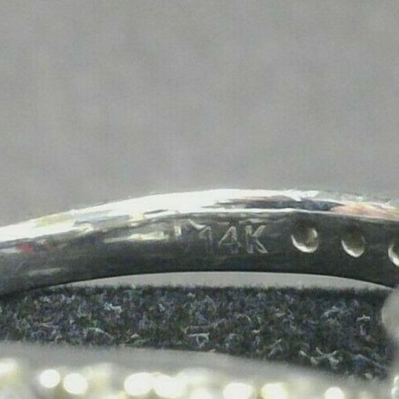 Unique 14K White Gold 2 Center Stone Diamond Ring - Picture 5 of 7